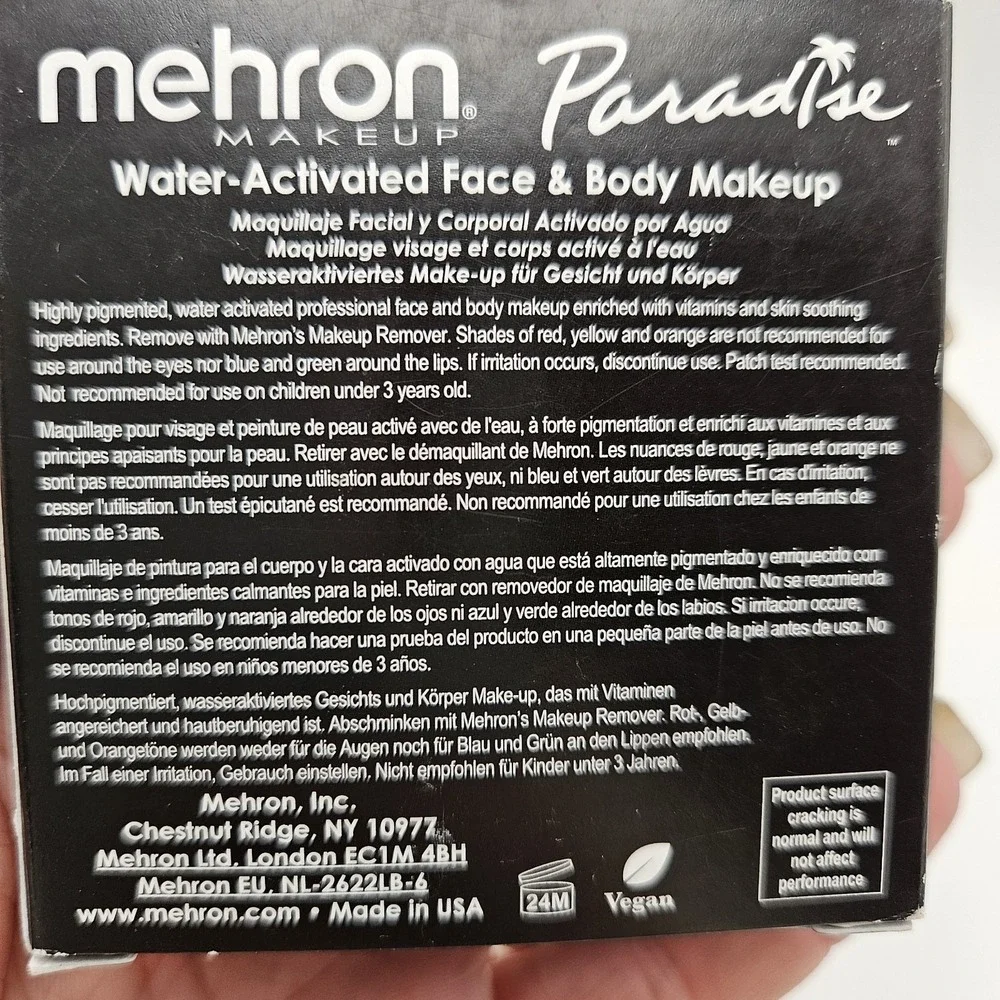Paradise AQ Face & Body Makeup  Light Green Halloween 1.4 Oz New
